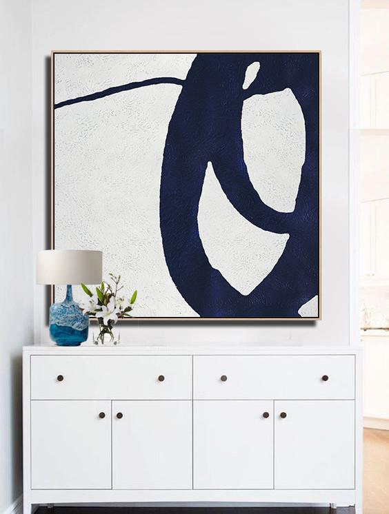 Navy Blue Minimalist Painting #NV155A